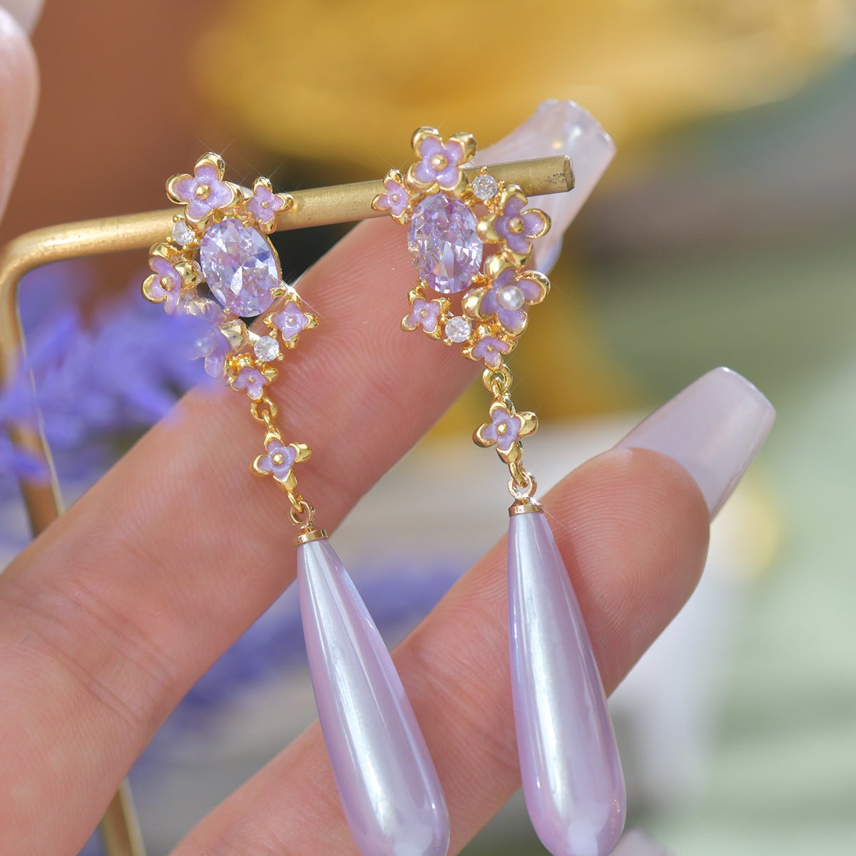 Wisteria Drop Earrings - Gold Plated - Abbott Atelier