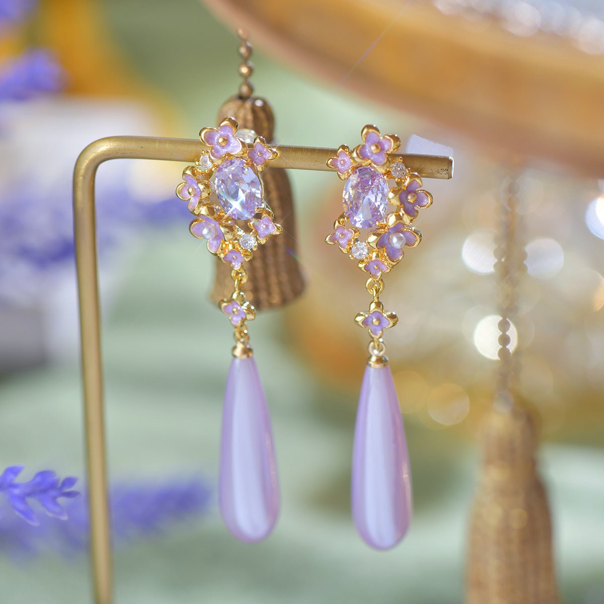 Wisteria Drop Earrings - Gold Plated - Abbott Atelier