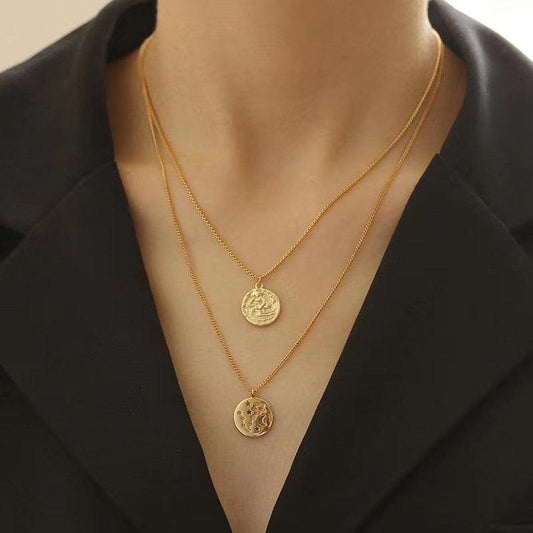 Zodiac Coin Necklace Collection - Gold - Plated - Abbott Atelier