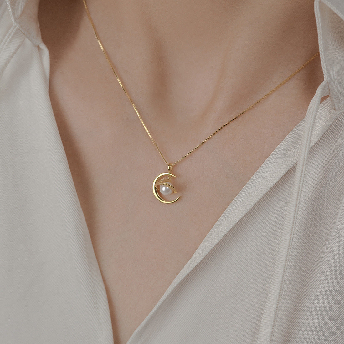 Moon and Jupiter Necklace (Solid Silver) | Abbott Atelier | Artisan Jewelry