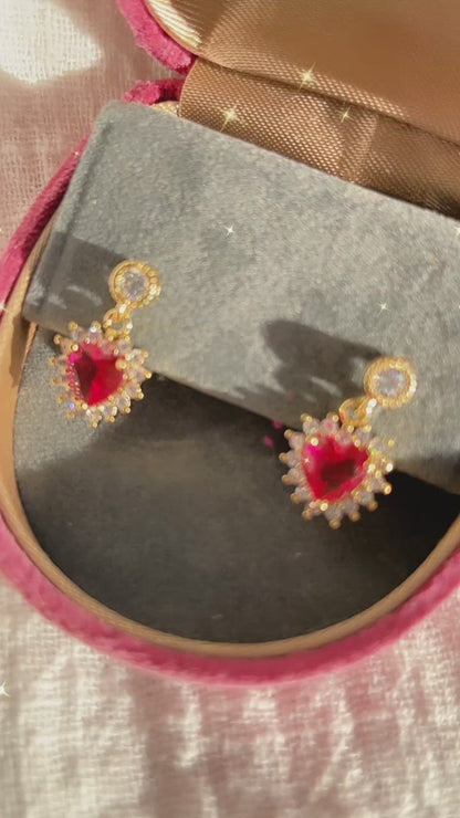Red Heart Earrings - Scarlett