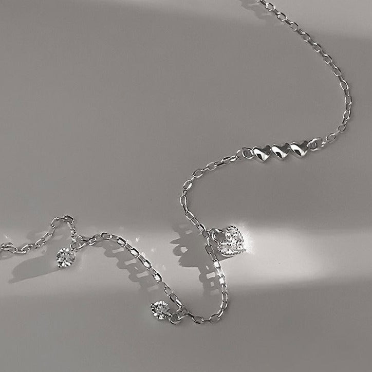 Silver Heart Bracelet (Solid Silver)