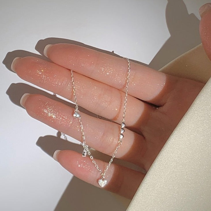 Silver Heart Bracelet (Solid Silver)