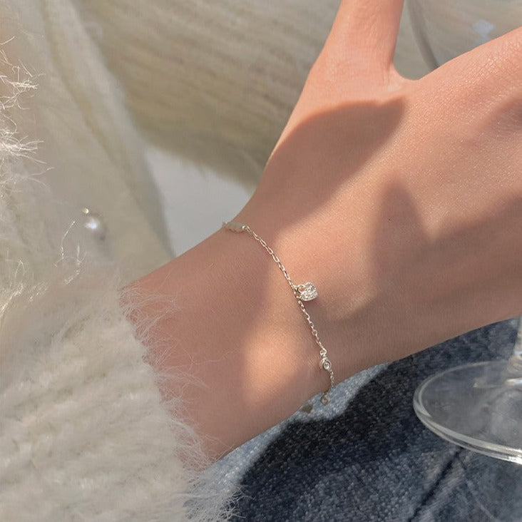 Silver Heart Bracelet (Solid Silver)