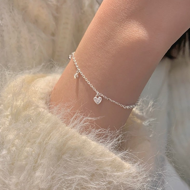 Silver Heart Bracelet (Solid Silver)
