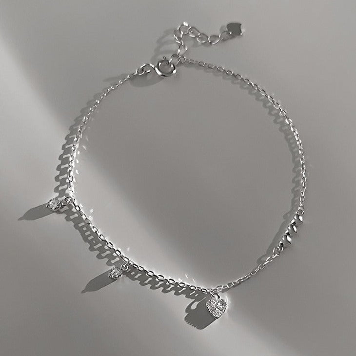 Silver Heart Bracelet (Solid Silver)