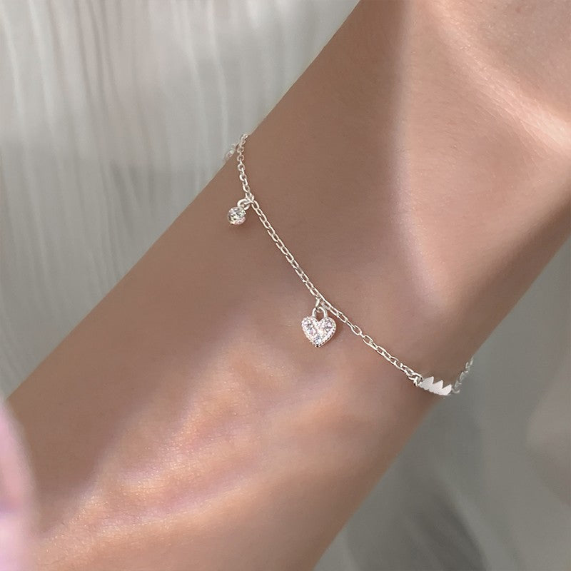 Silver Heart Bracelet (Solid Silver)