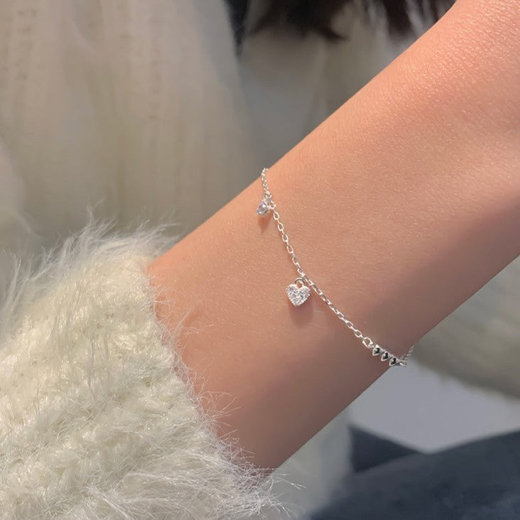 Silver Heart Bracelet (Solid Silver)