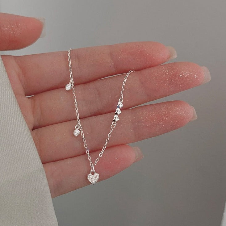 Silver Heart Bracelet (Solid Silver)