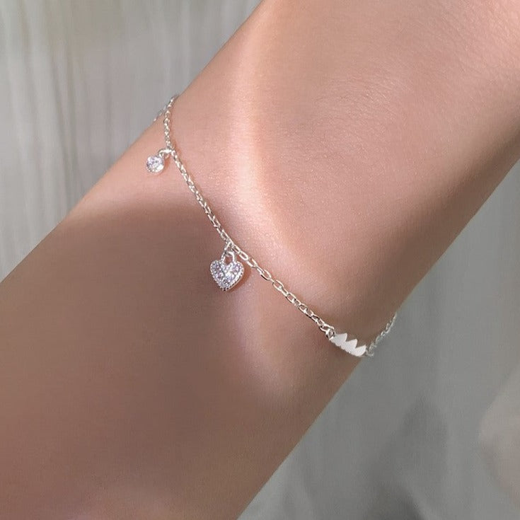 Silver Heart Bracelet (Solid Silver)