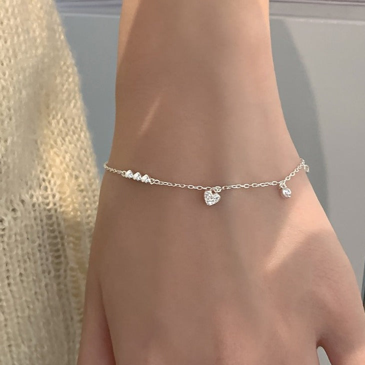 Silver Heart Bracelet (Solid Silver)