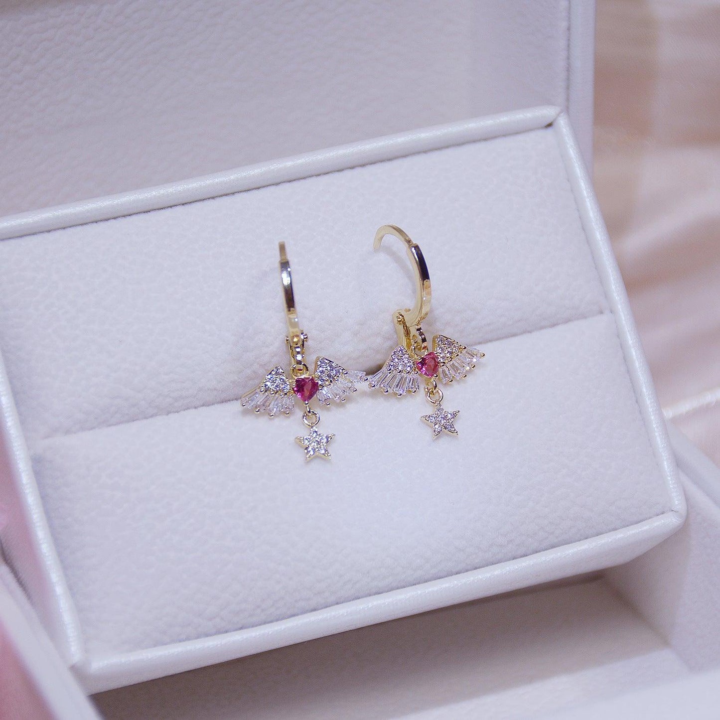 Heart & Wings Huggie Earrings 293 - Abbott Atelier