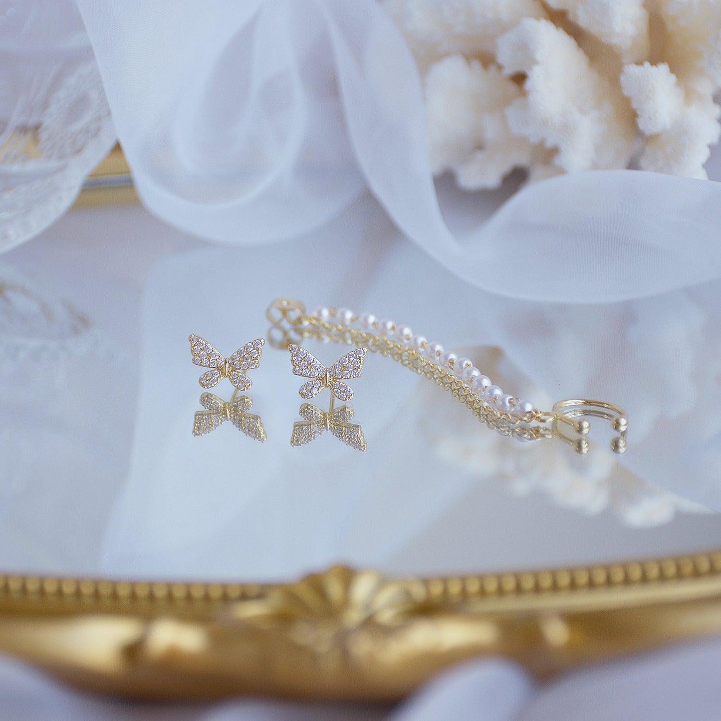 Butterfly Earrings + Ear Cuff - Abbott Atelier