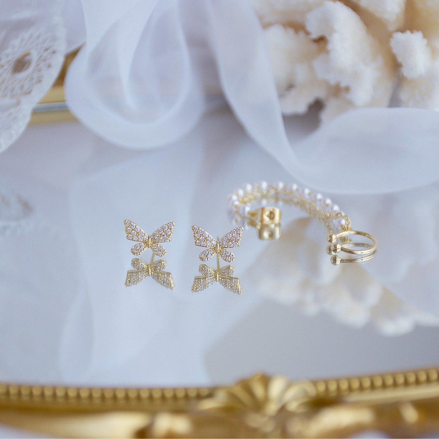 Butterfly Earrings + Ear Cuff - Abbott Atelier