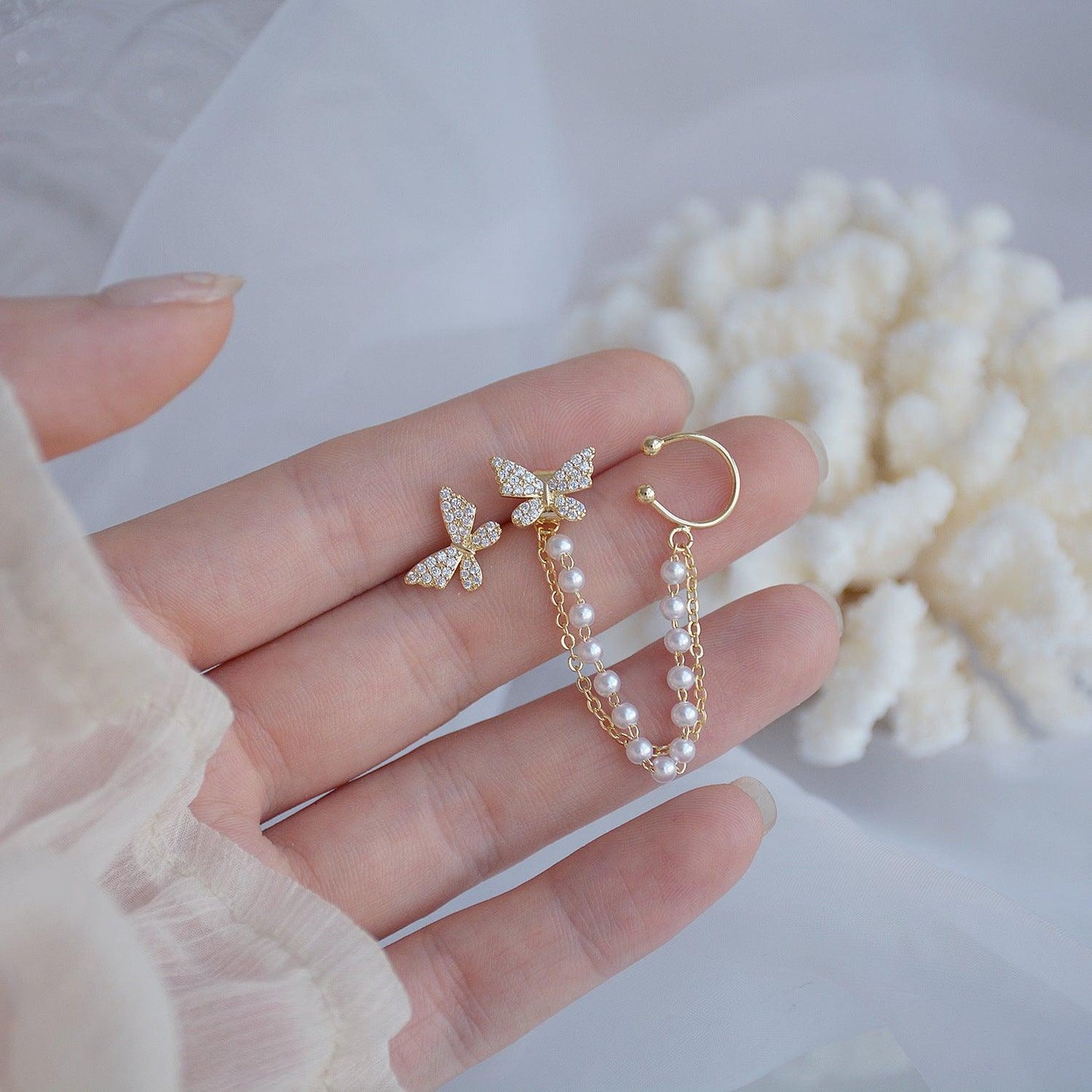Butterfly Earrings + Ear Cuff - Abbott Atelier