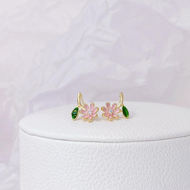 Pink Flower Stud Earrings - Abbott Atelier
