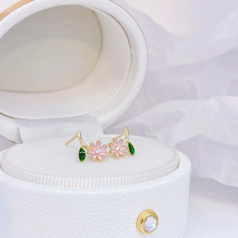 Pink Flower Stud Earrings - Abbott Atelier