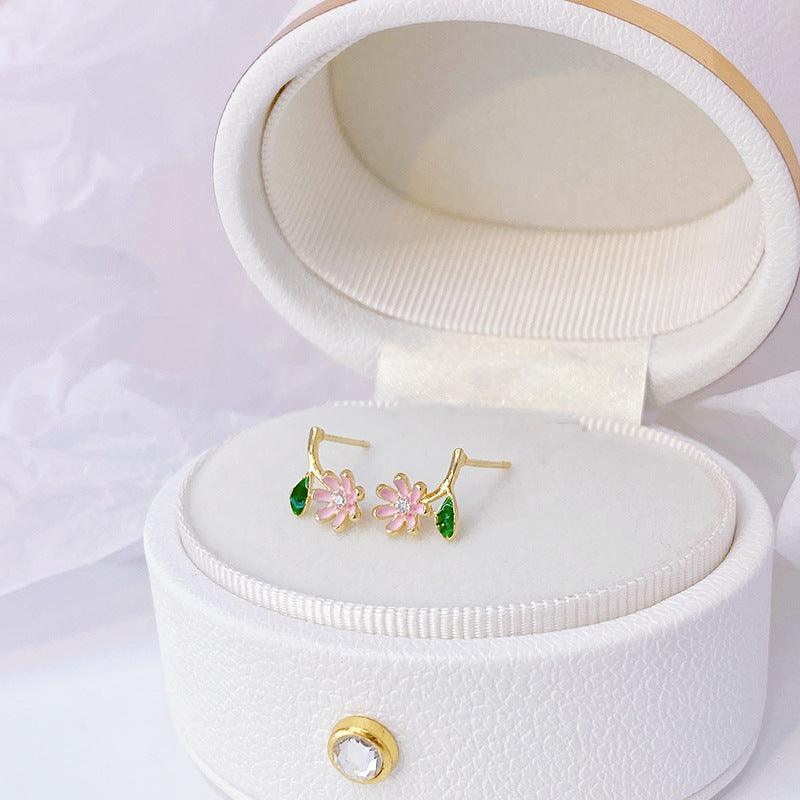 Pink Flower Stud Earrings - Abbott Atelier