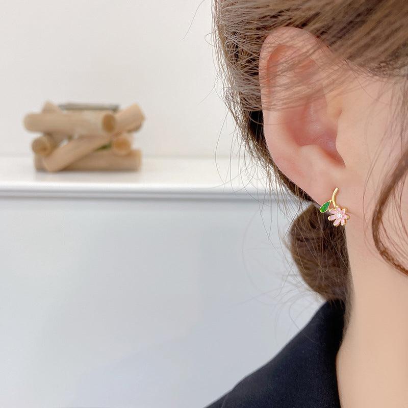 Pink Flower Stud Earrings - Abbott Atelier