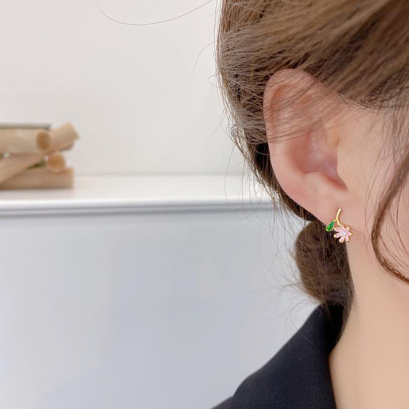 Pink Flower Stud Earrings - Abbott Atelier