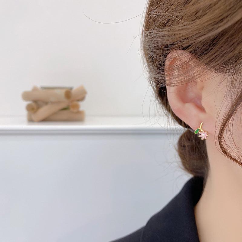 Pink Flower Stud Earrings - Abbott Atelier