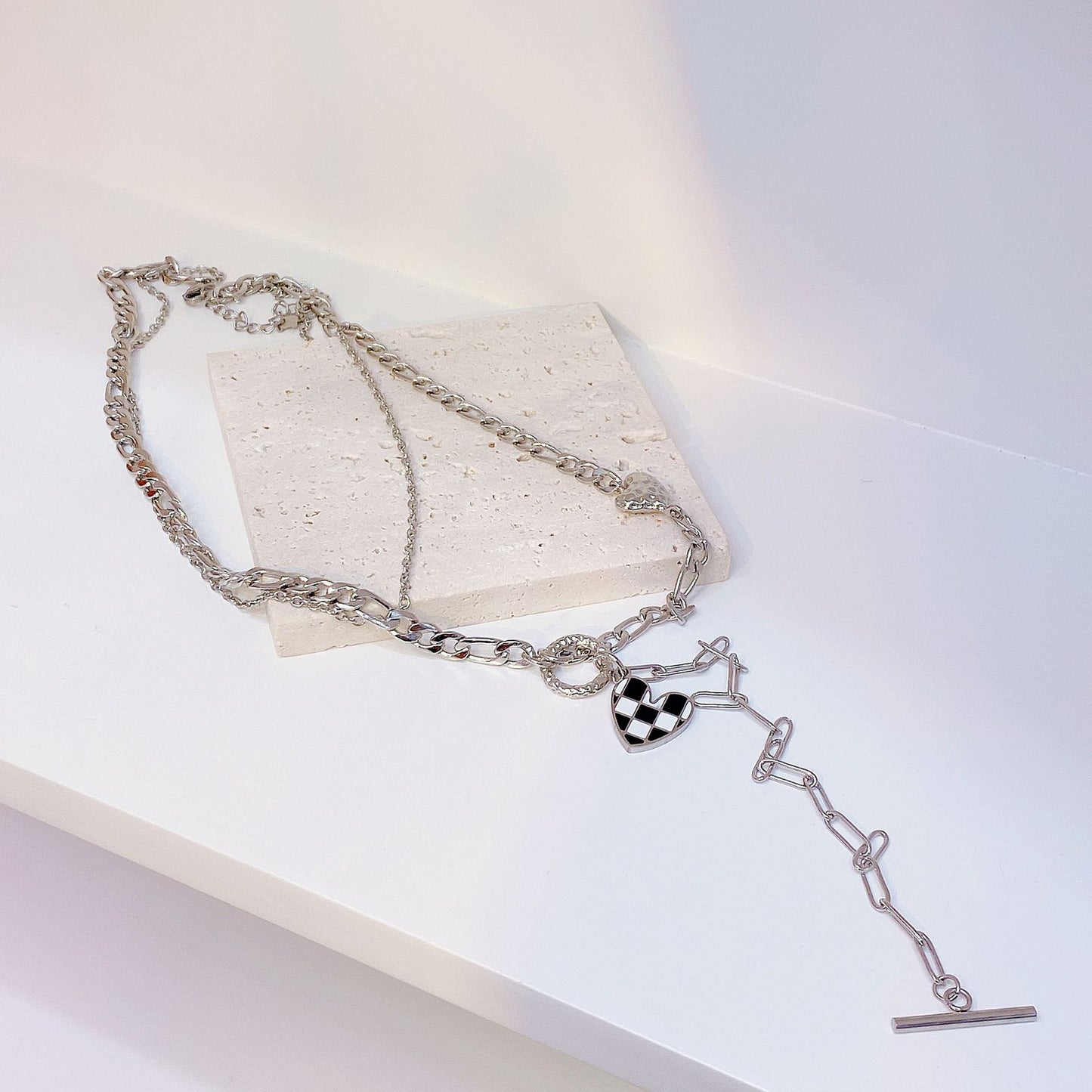 Checkered Heart Necklace