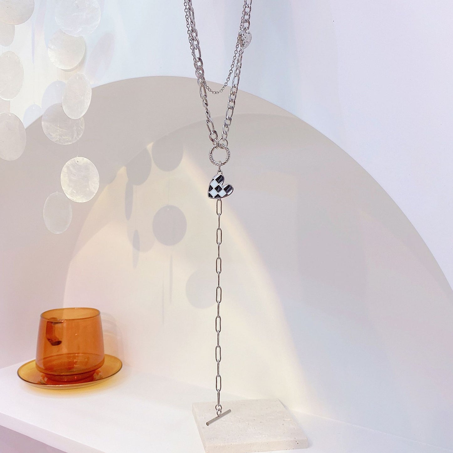Checkered Heart Necklace
