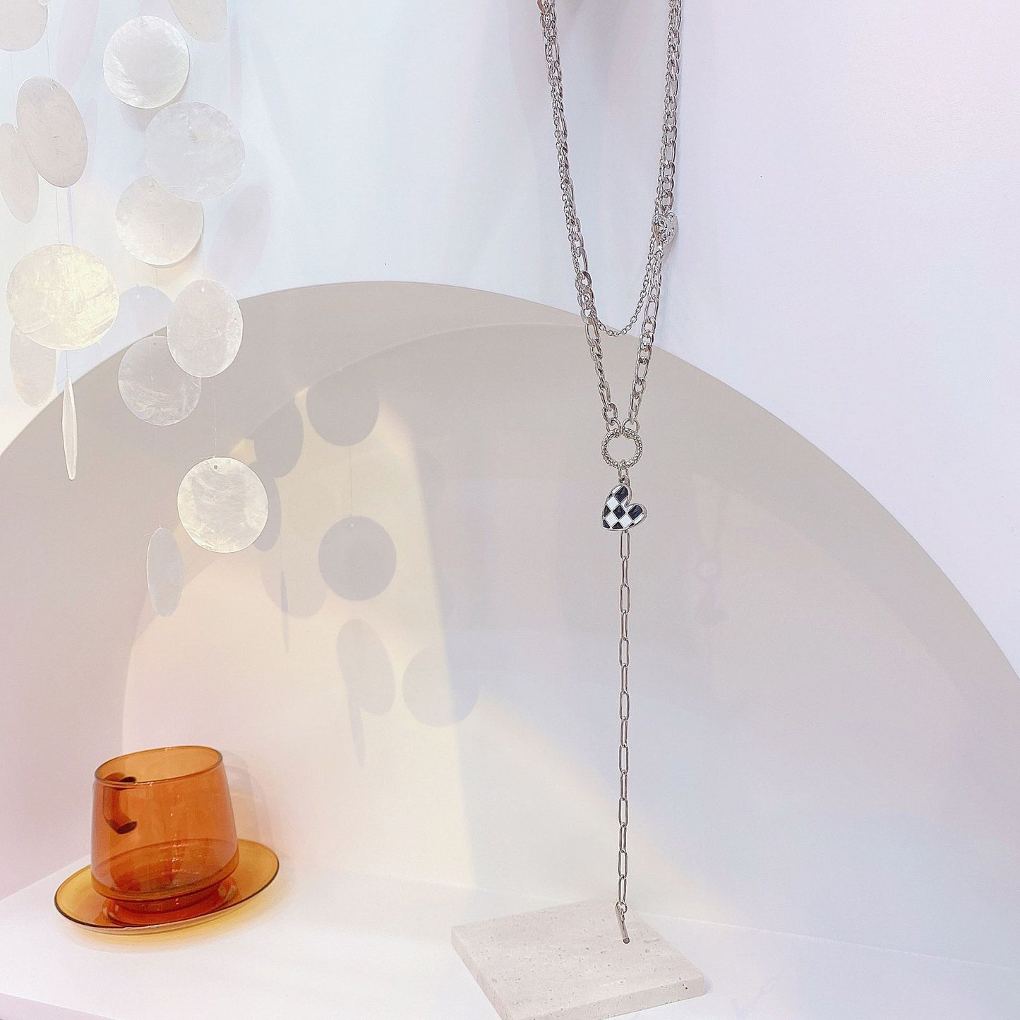 Checkered Heart Necklace