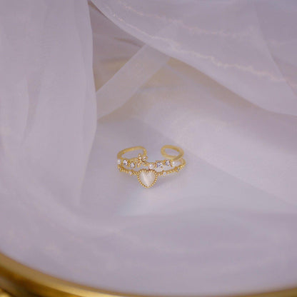 Floral Opal Heart Ring - Abbott Atelier