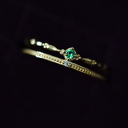 Emerald Ring - Lilian (Solid Silver)