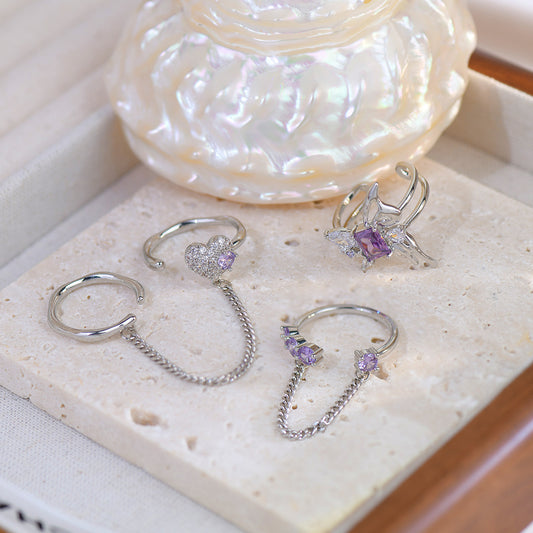 [Clearance] Amethyst Ring Set
