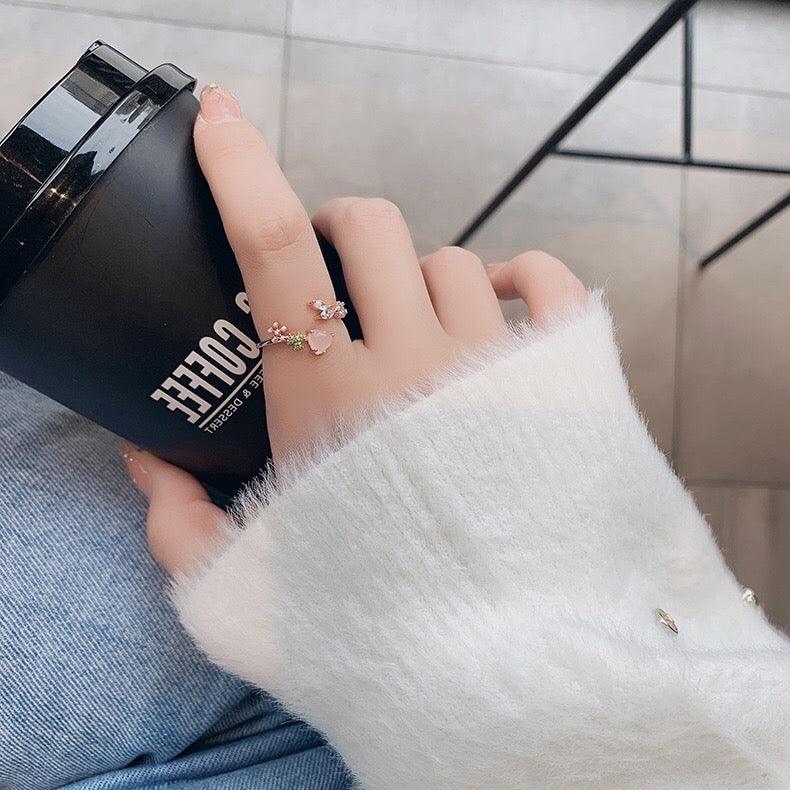 Floral Pink Heart Ring 004 - Abbott Atelier