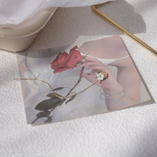 Cherry Blossom Threader Earring - Gold - Plated - Abbott Atelier