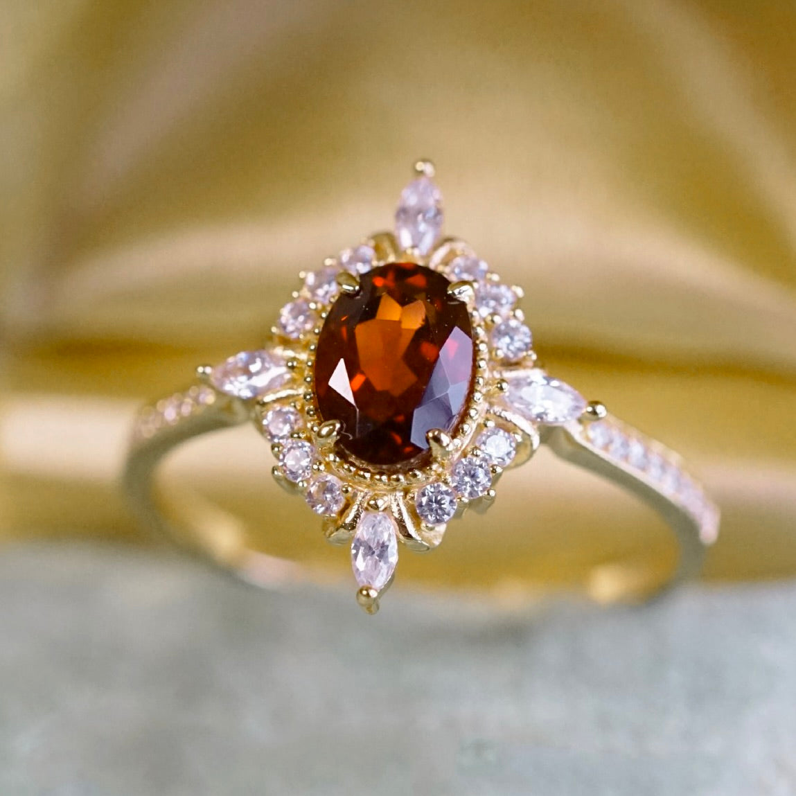 Garnet Baroque Ring