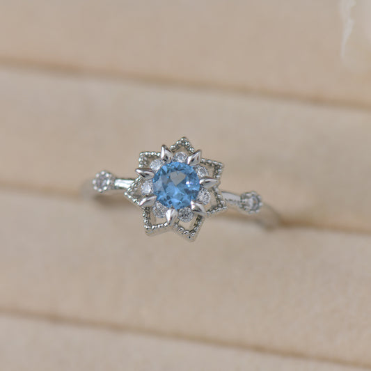 Blue Snowflake Ring