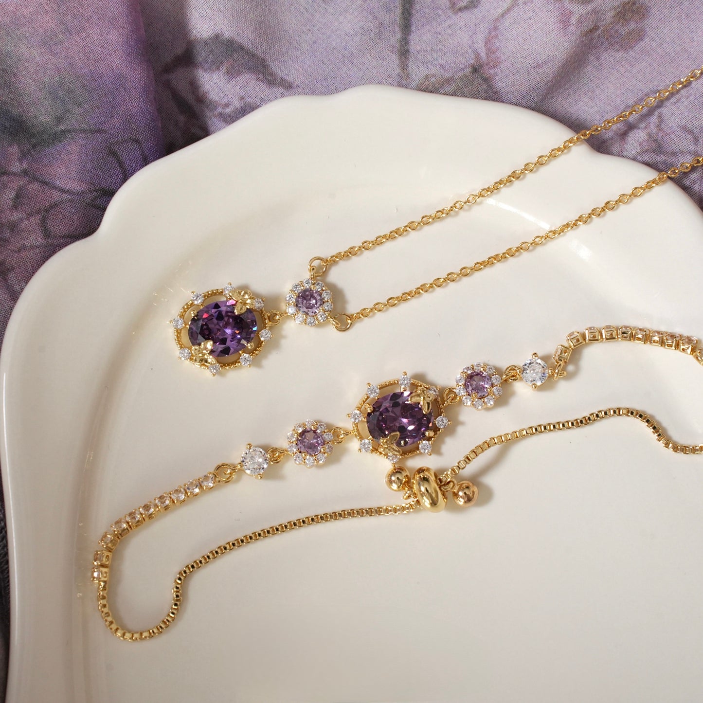 Lilac Butterfly Necklace
