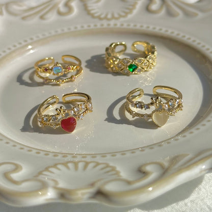 Floral Heart Ring - Sandy