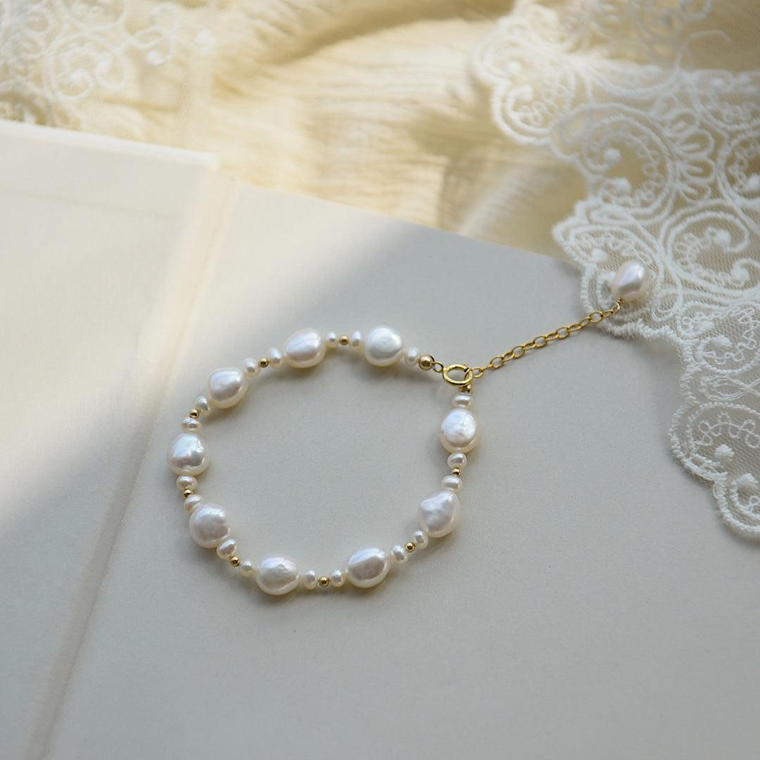 Baroque Pearl Bracelet - Kayleen (Solid Silver)