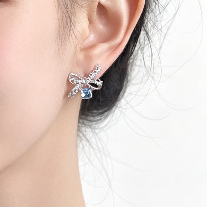 Blue Ribbon Earrings