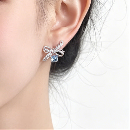Blue Ribbon Earrings