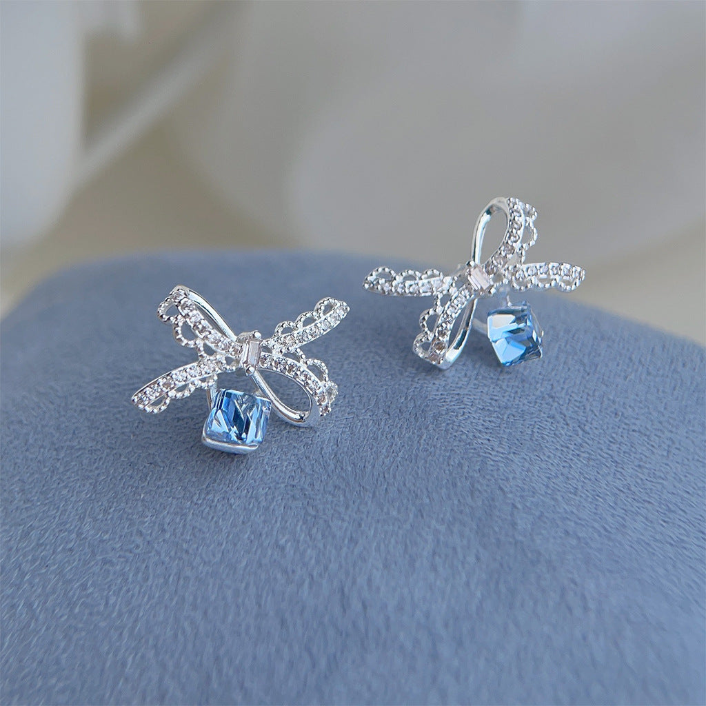 Blue Ribbon Earrings