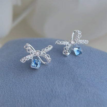 Blue Ribbon Earrings