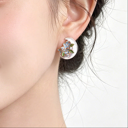 Moon Flower Earrings