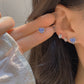 Blue Heart Stud Earrings Set