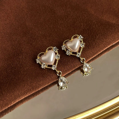 Vintage Heart Earrings - Carol