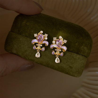 Violet Iris Earrings