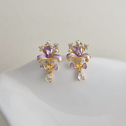 Violet Iris Earrings