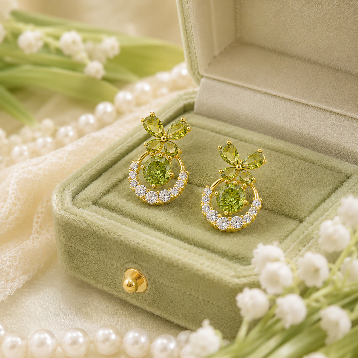 Verdant Butterfly Waltz Earrings