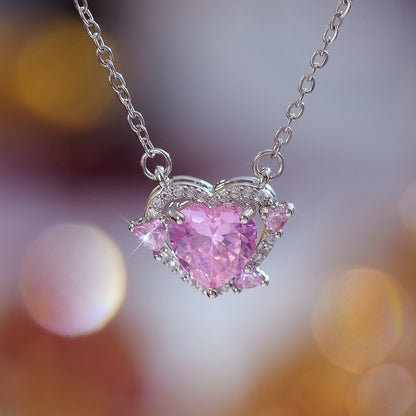 Pink Heart Necklace - Peggy