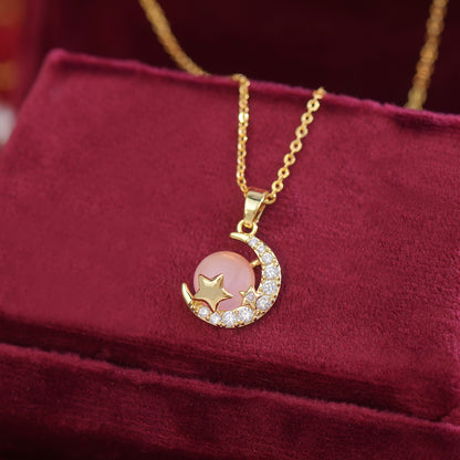 Pink Moon Star Necklace